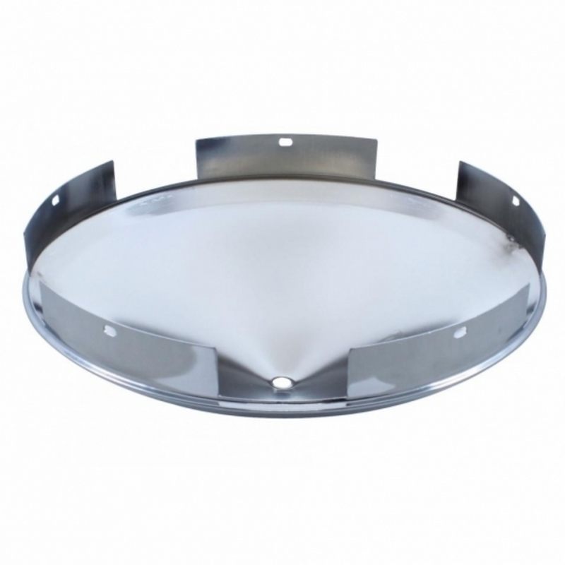5 Even Notched Chrome Front Hub Cap With 3 Bar Spinner - 1" Lip