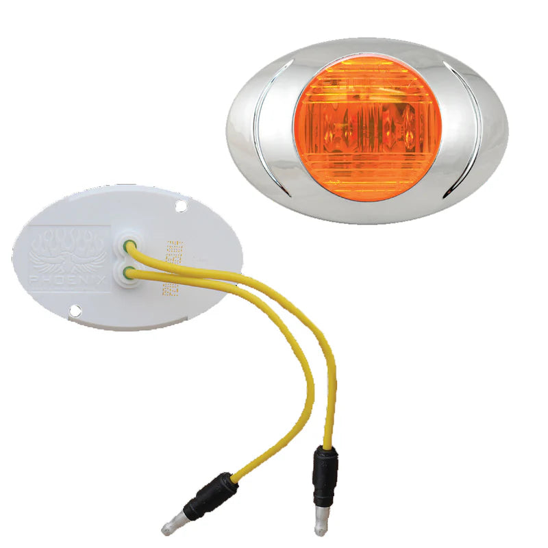 P201332 LITE KIT P3 AMBER LED W/CHROME BEZEL - .180 BULLET