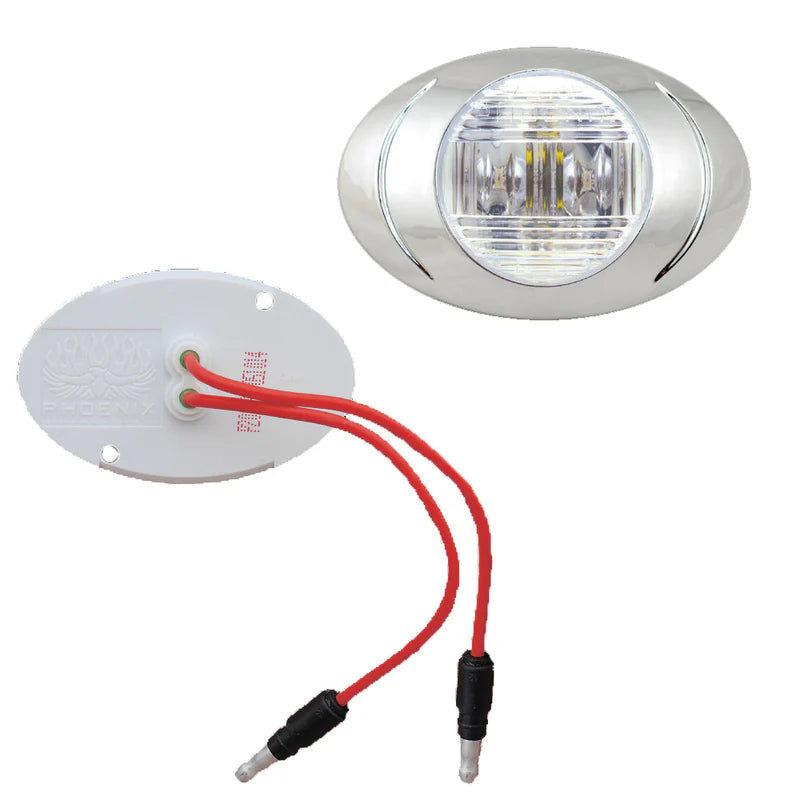 P201335 LITE KIT P3 RED LED CL LENS W/CHROME BEZEL - .180 BULLET