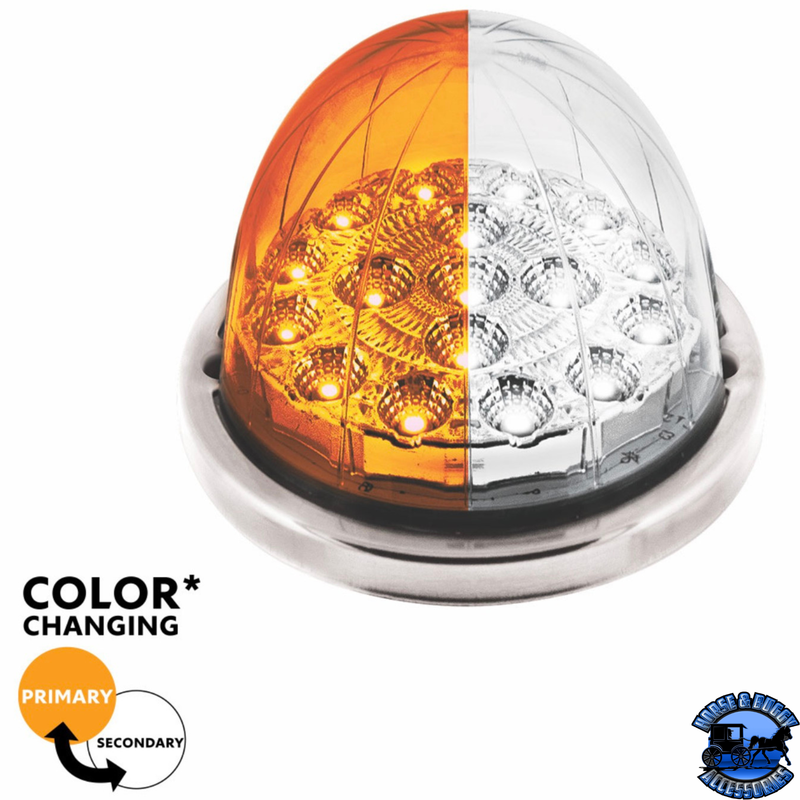 17 LED Watermelon Double Fury Light Flush Mount Kit With Low Profile SS Bezel (Choose LED Color)