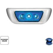 3 LED DOUBLE FURY CAB LIGHT FOR 2013-2021 KENWORTH T680 & 2012-2021 PETERBILT 579 (Choose LED Color) CAB LIGHT Amber and Blue,Amber and Green,Amber and Purple,Amber and Red,Amber and White Dark Cyan