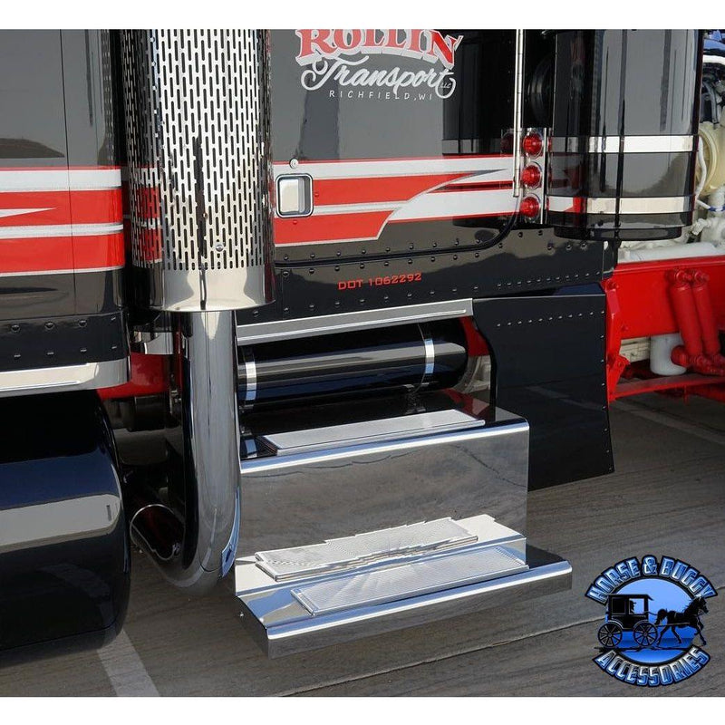 #KDROG-5CP PETERBILT 359 | 379 | 389G | OG OLD SCHOOL KIT (w/ 5" chrome y pipe) 10" mufflers (s.s. shields) EXHAUST Dark Slate Gray