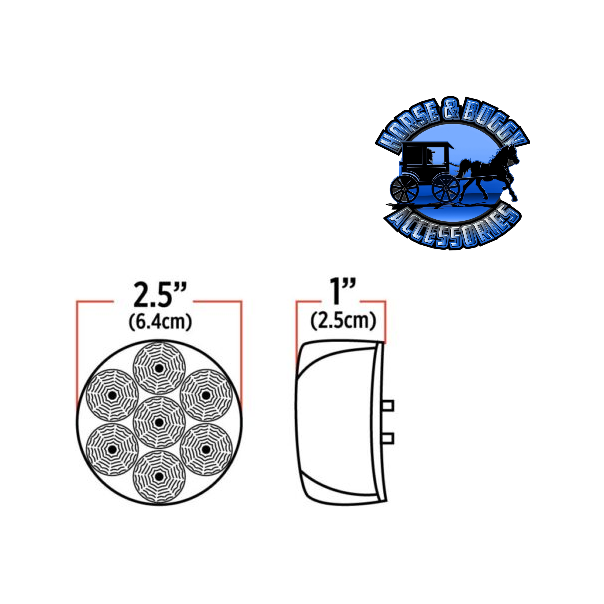 2.5" Round Trux Dual Revolution LEDs (Choose Color) 2.5" ROUND Amber to Blue - 7 Diodes,Amber to Green - 7 Diodes,Amber to Purple - 7 Diodes,Amber to Red - 7 Diodes,Red to Blue - 7 Diodes,Red to Green - 7 Diodes,Red to Purple - 7 Diodes,Red to White - 7 Diodes Antique White