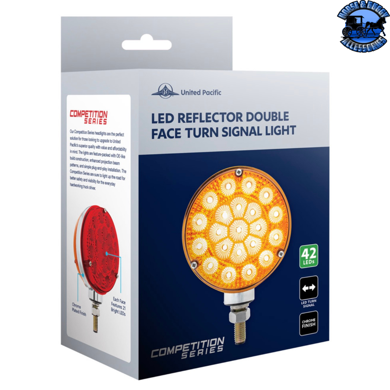 UP-42 LED Reflector Double Face Competition Series Turn Signal Light-Amber & Red LED (Choose Lens Color)