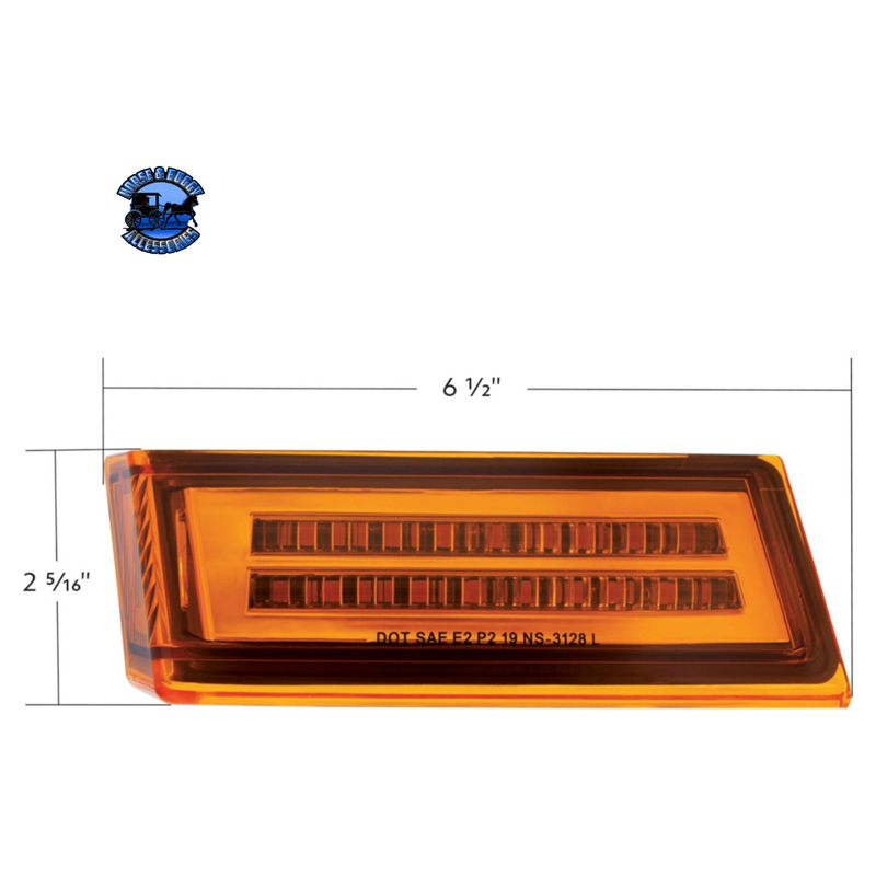 35 LED SEQUENTIAL TURN SIGNAL LIGHT FOR 2018-2024 FREIGHTLINER CASCADIA - AMBER LED/AMBER LENS (Choose Side) TURN SIGNAL Driver's Side,Passenger's Side Chocolate