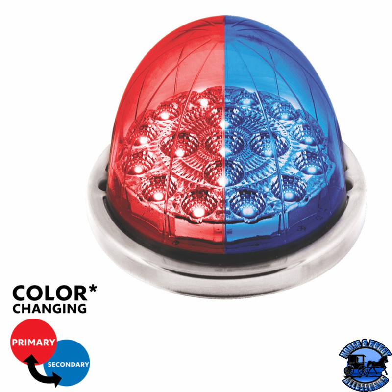 17 LED Watermelon Double Fury Light Flush Mount Kit With Low Profile SS Bezel (Choose LED Color)