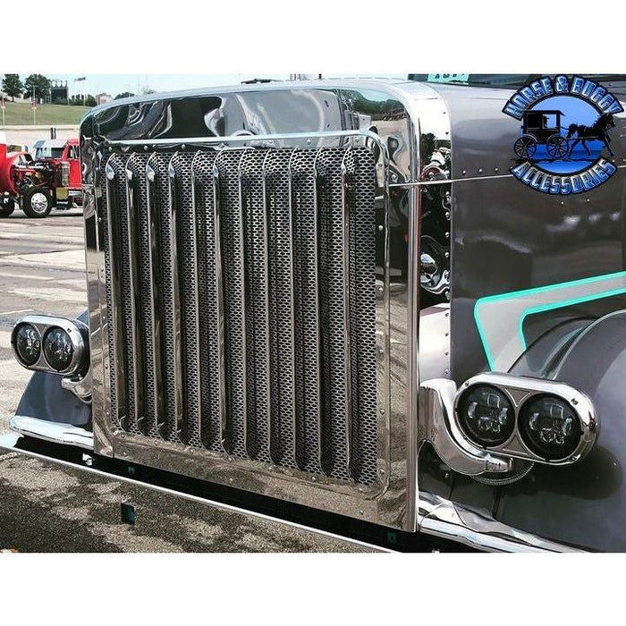 Dark Slate Gray 33-3/4" STAINLESS STEEL KENWORTH STYLE VERTICAL GRILLE BAR FOR PETERBILT 359, 379 up-21160 GRILL