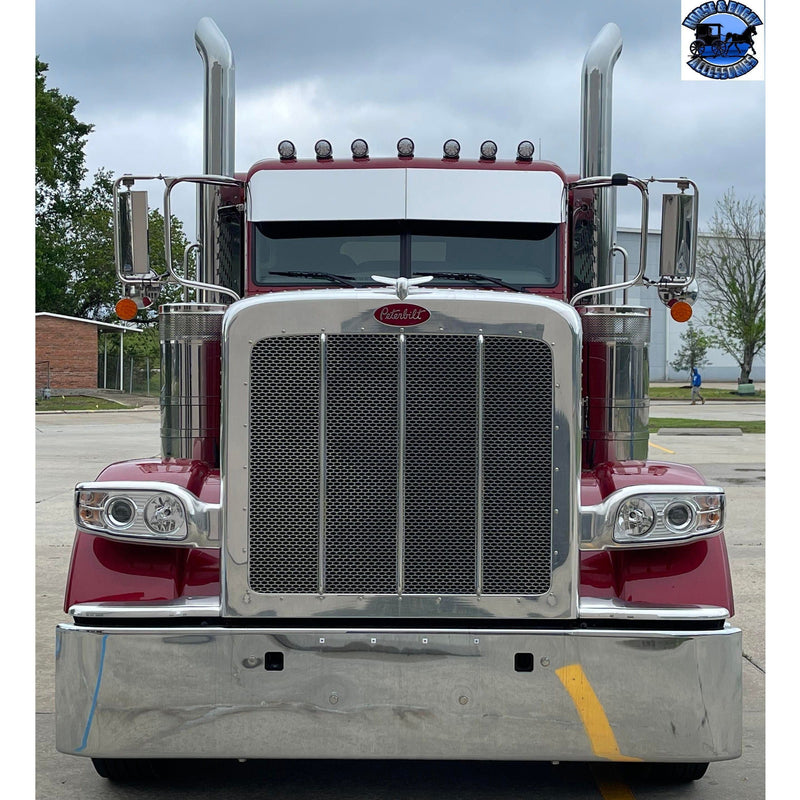 Peterbilt 12'' Rollin Low straight bottom sun visor #1003 PETERBILT VISOR Light Slate Gray