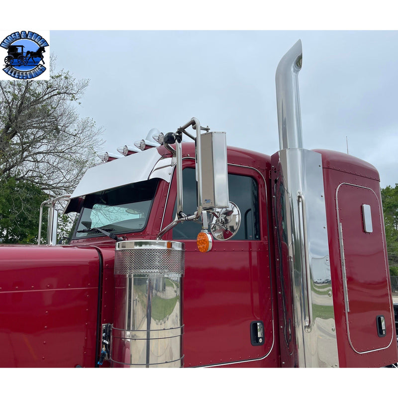 Peterbilt 12'' Rollin Low straight bottom sun visor #1003 PETERBILT VISOR Light Steel Blue