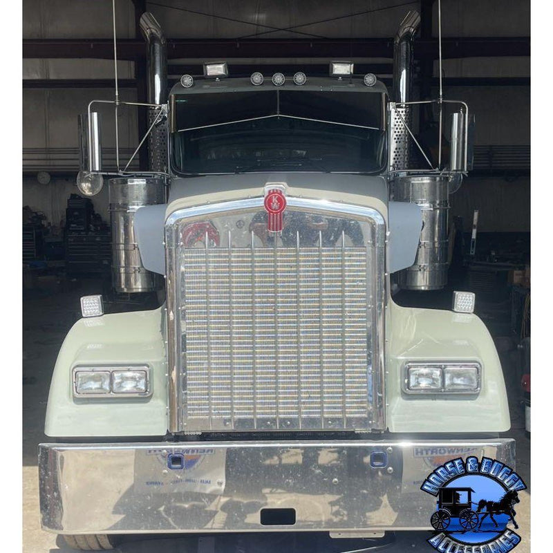 Rollin low Kenworth reverse bowtie 12X8" visor Curve windshield #2011 visor Dark Slate Gray