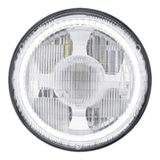 ULTRALIT - HIGH POWER LED 7" PROJECTION LIGHT WITH DUAL COLOR LED HALO & CLASSIC STYLE LENS #31499 LED Headlight Light Gray