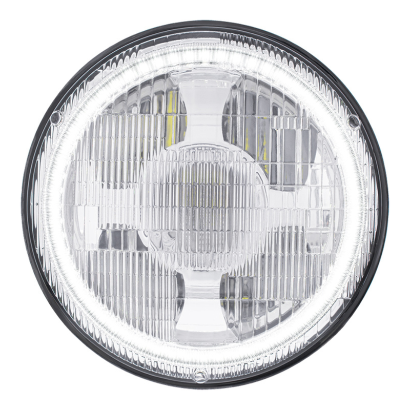 ULTRALIT - HIGH POWER LED 7" PROJECTION LIGHT WITH DUAL COLOR LED HALO & CLASSIC STYLE LENS #31499 LED Headlight Light Gray
