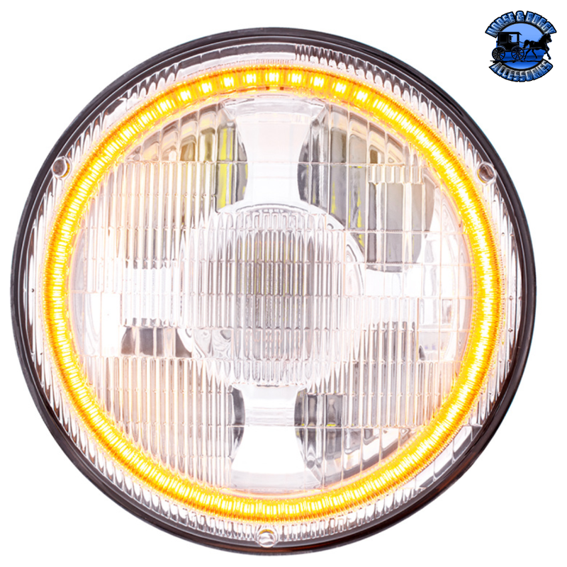 ULTRALIT - HIGH POWER LED 7" PROJECTION LIGHT WITH DUAL COLOR LED HALO & CLASSIC STYLE LENS #31499 LED Headlight Light Gray