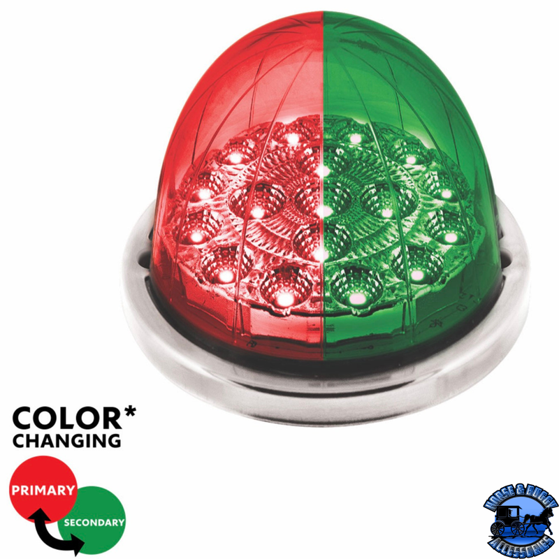17 LED Watermelon Double Fury Light Flush Mount Kit With Low Profile SS Bezel (Choose LED Color)