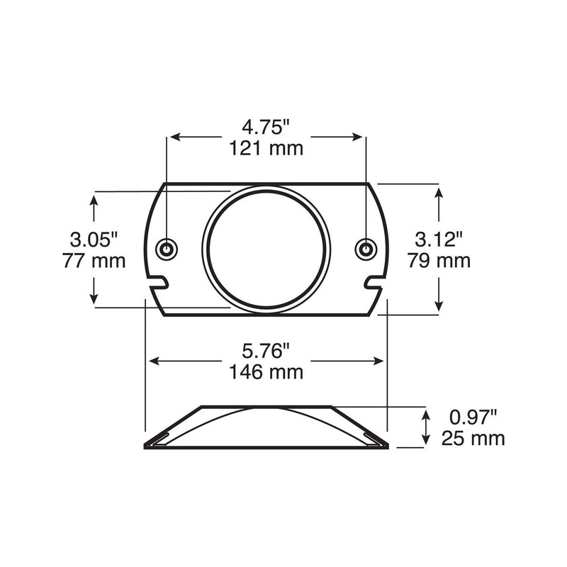 142-091 Surface Mount Bracket for 2-1/2 inch Round Lights; black; bulk pack