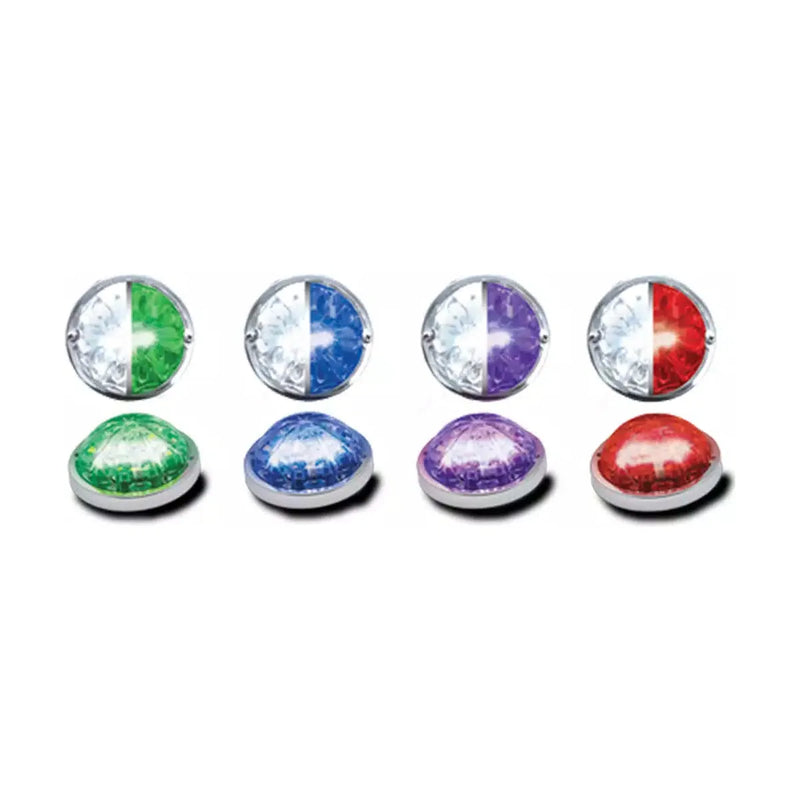 Roadworks Lo-Pro Hero Watermelon LED Marker Light (Choose Color) Amber/Amber,Amber/Clear,Red/Clear,Red/Red,White & Blue/Clear,White & Green/Clear,White & Purple/Clear,White & Red/Clear Light Gray