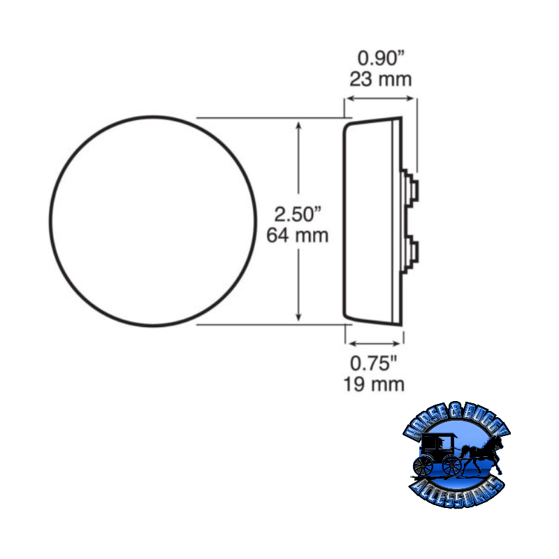 142R Incandescent Marker/ Clearance, PC-Rated, Round, 2.5″, red, poly bag Dark Slate Gray