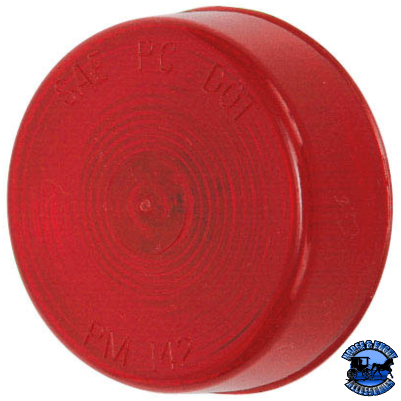 142R Incandescent Marker/ Clearance, PC-Rated, Round, 2.5″, red, poly bag Brown