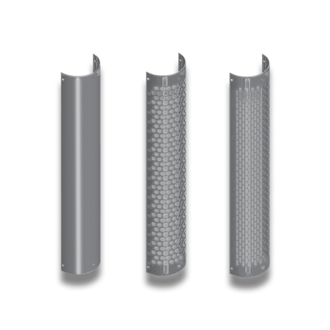 HSJ08-048 8" Diameter 180 Degree Solid Heat Shields Made of High Quality 304 Stainless Steel. Shields Sold Individually With 2 Clamps HEAT SHIELD Light Slate Gray