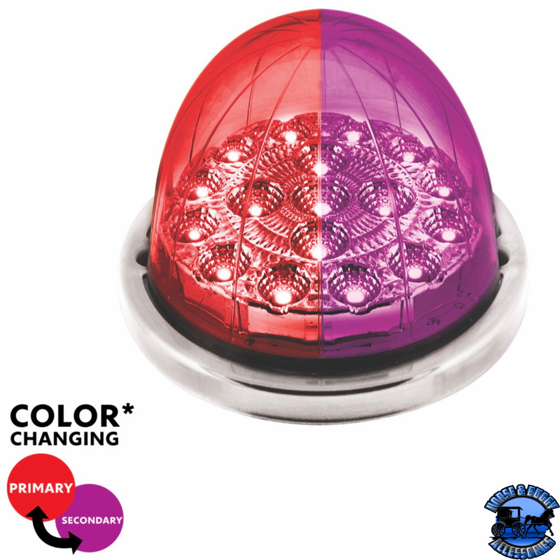 17 LED Watermelon Double Fury Light Flush Mount Kit With Low Profile SS Bezel (Choose LED Color)