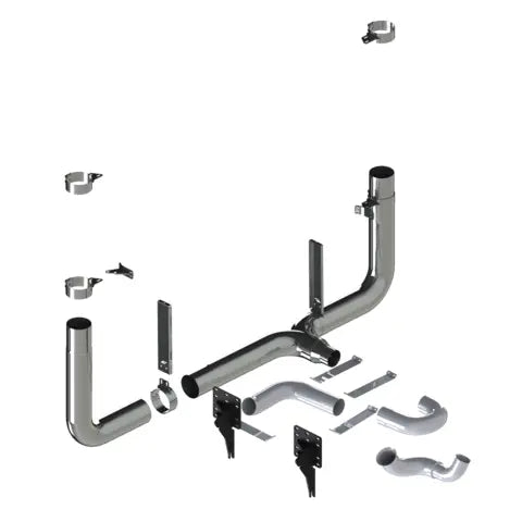 P389-7-3 Full Diameter 7" Kit w/ DPF Stainless Steel Exhaust (2018-Current) Slate Gray