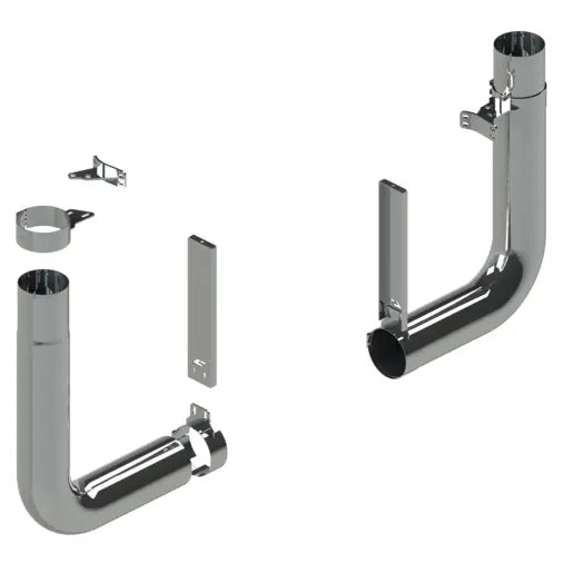 PETE8 8" Peterbilt Dummy Exhaust Kit Light Slate Gray