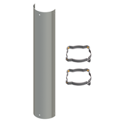 HSJ08-048 8" Diameter 180 Degree Solid Heat Shields Made of High Quality 304 Stainless Steel. Shields Sold Individually With 2 Clamps HEAT SHIELD Light Slate Gray