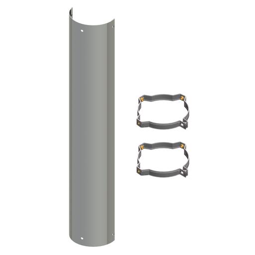 HSJ08-048 8" Diameter 180 Degree Solid Heat Shields Made of High Quality 304 Stainless Steel. Shields Sold Individually With 2 Clamps HEAT SHIELD Light Slate Gray