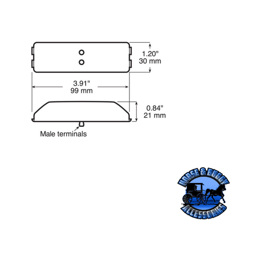 Light Gray 154A Incandescent Marker/ Clearance, PC-Rated, Rectangular, 3.80″X1.20″, amber, poly bag