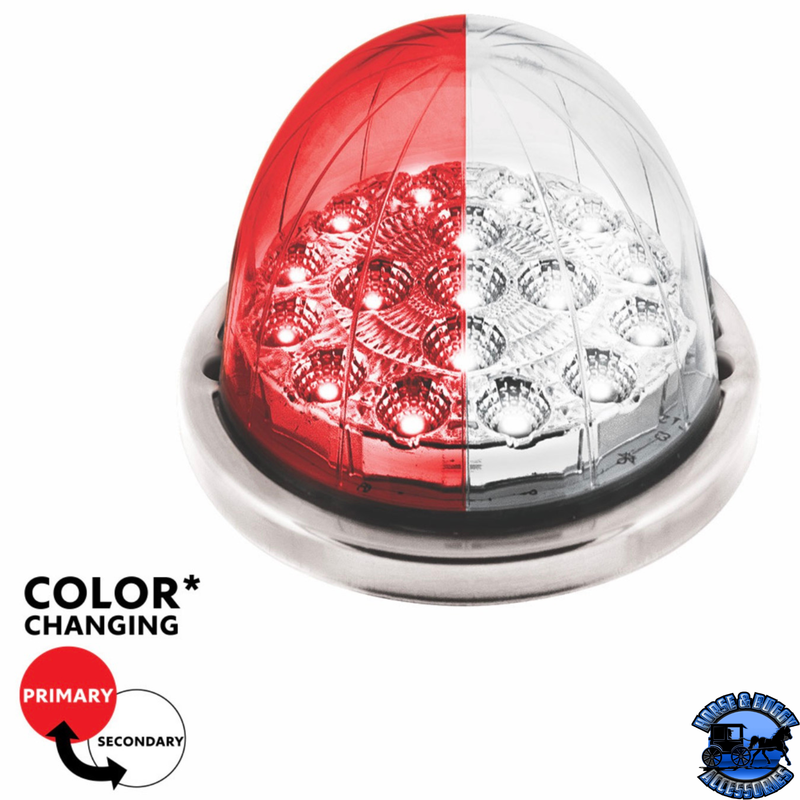 17 LED Watermelon Double Fury Light Flush Mount Kit With Low Profile SS Bezel (Choose LED Color)