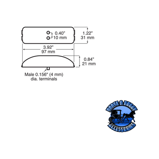 Light Gray 161A 4″X1.25″ Amber LED Marker/ Clearance, P2, Rectangular