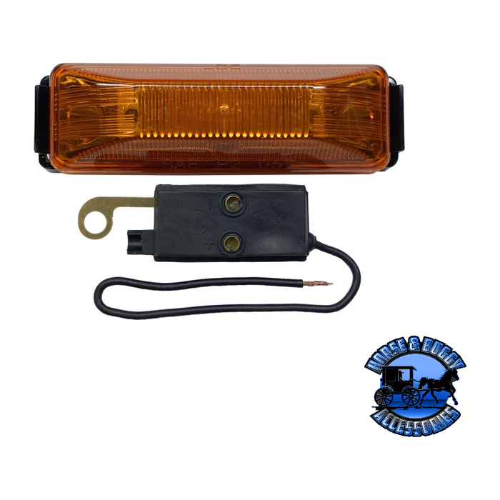 Saddle Brown 161KA 4″X1.25″ Amber LED Marker/ Clearance, P2, Rectangular, Kit