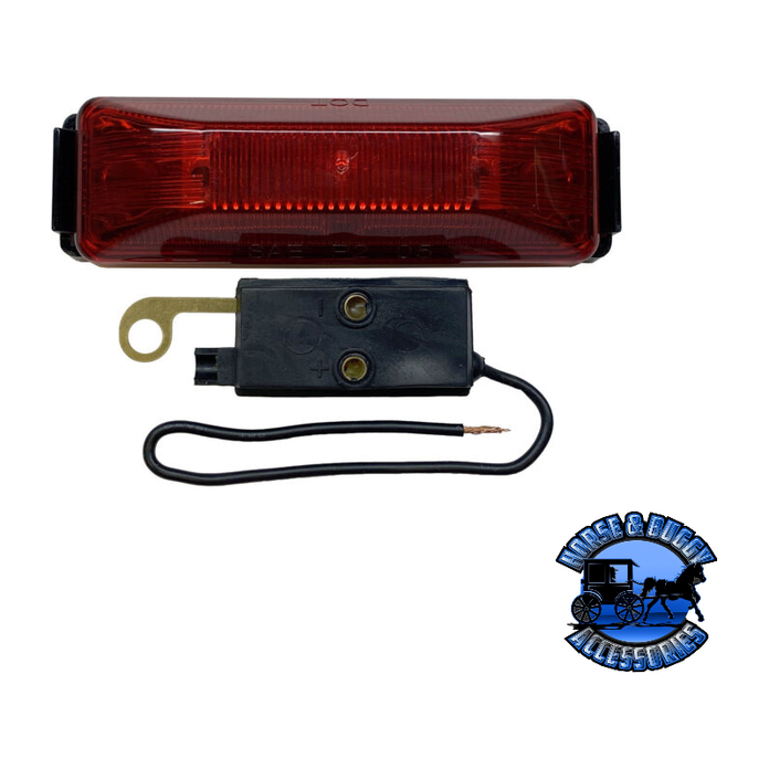 Black 161KR 4″X1.25″, Red LED Marker/ Clearance, P2, Rectangular, Kit