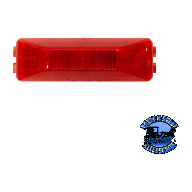 161R 4″X1.25″ Red LED Marker/ Clearance, P2, Rectangular Firebrick