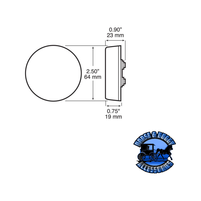 Light Gray 162A 2.5" Amber LED Marker/ Clearance, P2, Round