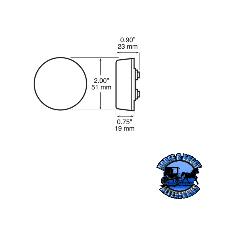 164A 2" Amber LED Marker/ Clearance, P2, Round Lavender