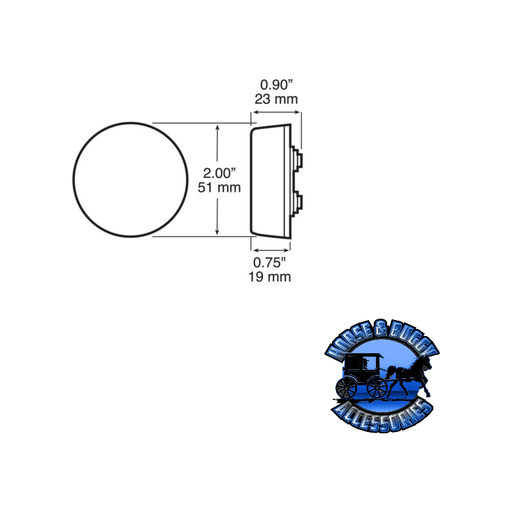 Light Gray 164R 2" Red LED Marker/ Clearance, P2, Round