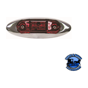 168XR-MV 3.95"x1.35" Red LED Marker/ Clearance, Oblong, w/ Chrome Bezel Dark Slate Gray