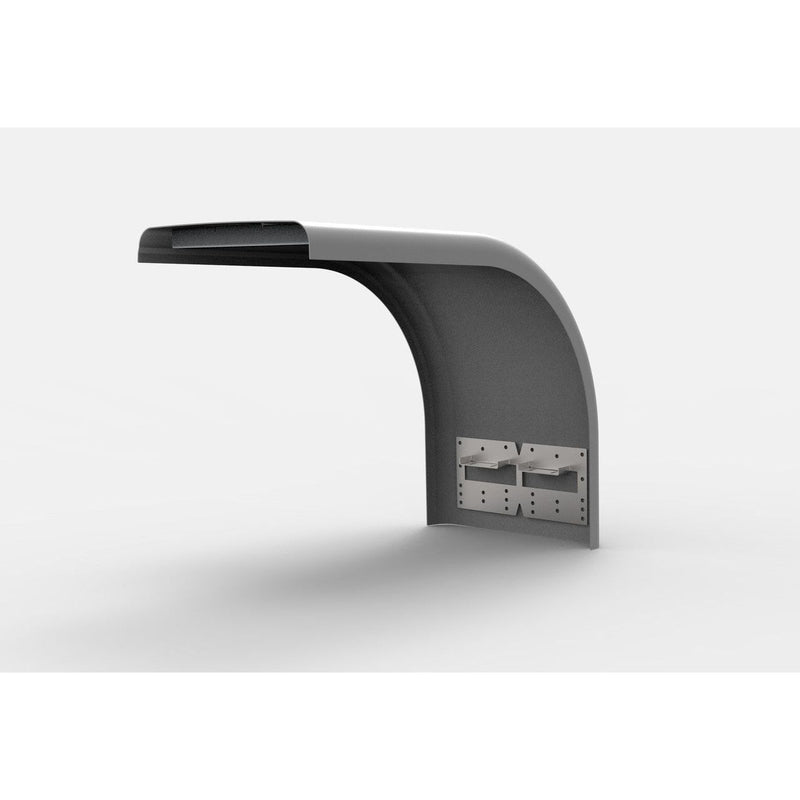 #172661 Shift Half fender 52" Fiberglass Fender (Sold Individually) 1" lip HALF FENDERS White Smoke