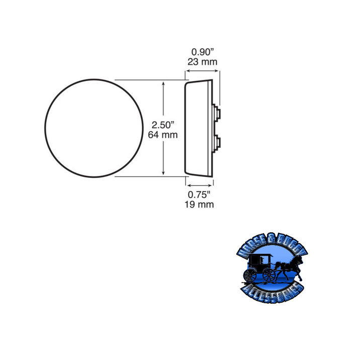 Light Gray 173A 2.5" Amber LED Marker/ Clearance, P2, Round, w/Reflex