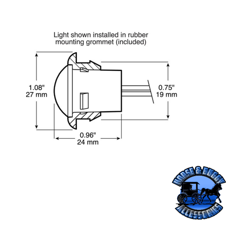 Lavender 181KR .75" Red LED Marker/ Clearance, PC-Rated, Round, Kit