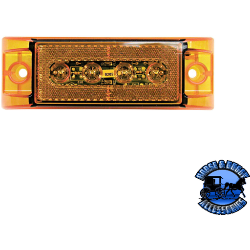 Chocolate 188A 6"x2" Amber LED Marker/ Clearance, P2, Rectangular