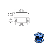 188R 6"x2" Red LED Marker/ Clearance, P2, Rectangular Light Gray