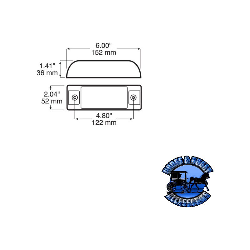 188R 6"x2" Red LED Marker/ Clearance, P2, Rectangular Light Gray