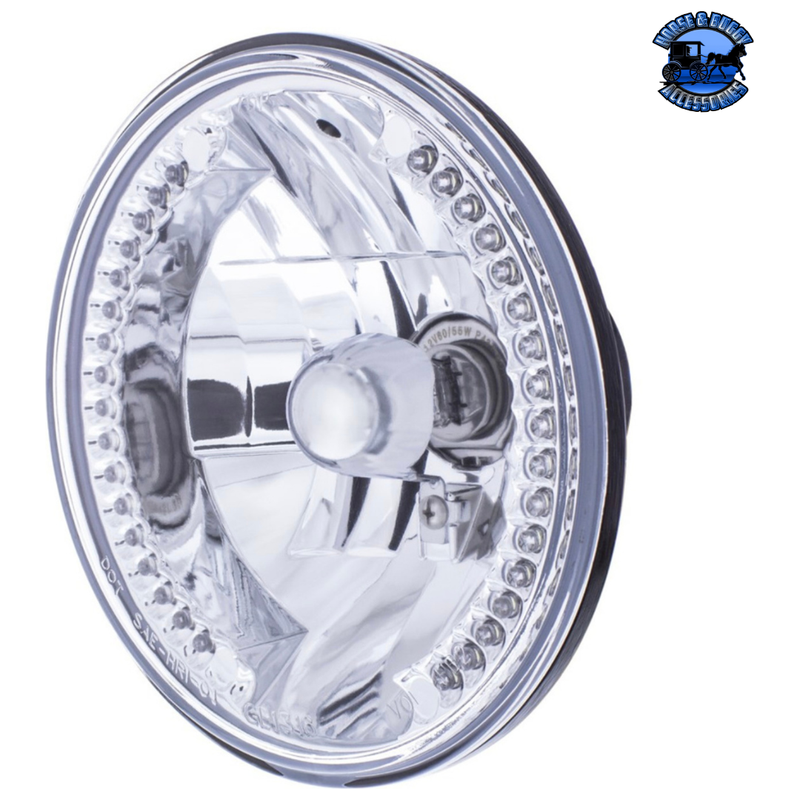 ULTRALIT - 7" CRYSTAL HEADLIGHT WITH 34 LED POSITION LIGHT (Choose Color) HEADLIGHT White Light Gray