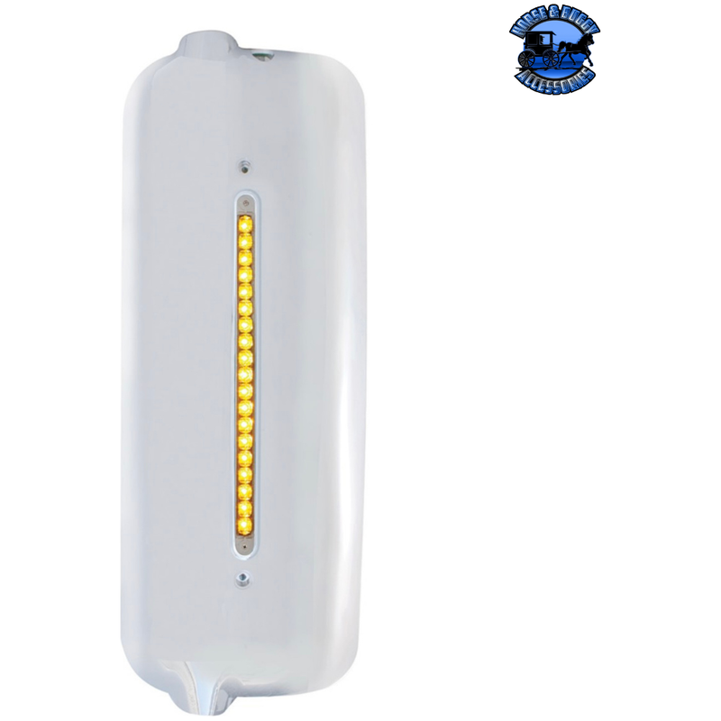MIRROR COVER WITH 19 AMBER LED 12" REFLECTOR LIGHT BAR FOR PRE-2005 FL CENTURY (Choose Color) (Choose Side) Mirror Cover Clear / Driver's Side Light Gray