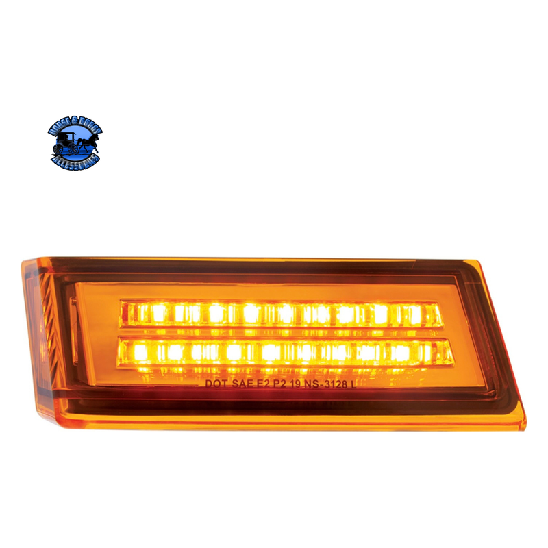 35 LED SEQUENTIAL TURN SIGNAL LIGHT FOR 2018-2024 FREIGHTLINER CASCADIA - AMBER LED/AMBER LENS (Choose Side) TURN SIGNAL Driver's Side Saddle Brown
