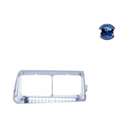 14 LED HEADLIGHT BEZEL WITH COLOR LED FOR 1989-2009 FREIGHTLINER FLD (Choose Color) (Choose Side) LED Headlight Bezel White / Passenger's Side Light Gray