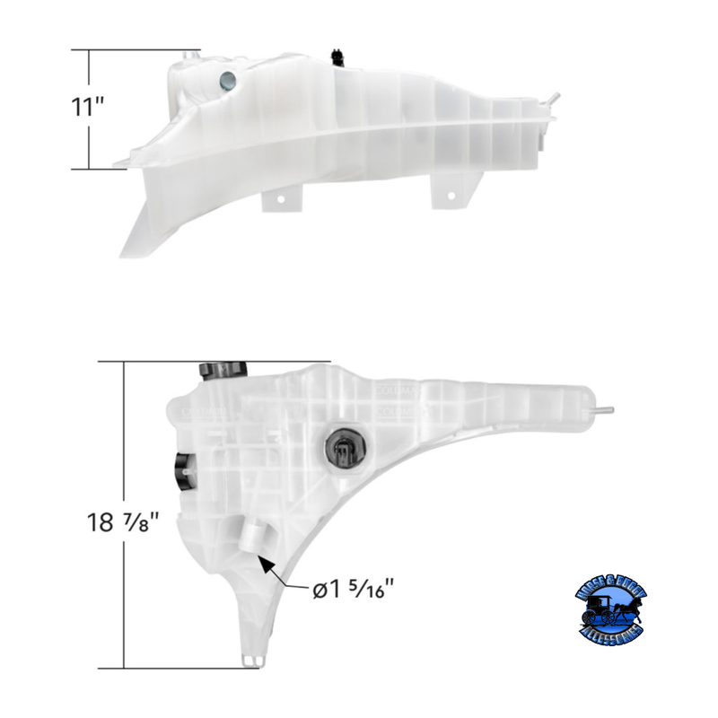 PRESSURIZED COOLANT RESERVOIR & COOLANT LEVEL SENSOR FOR 2008-2017 FREIGHTLINER CASCADIA #26002 Coolant Reservoir and Sensor Light Gray