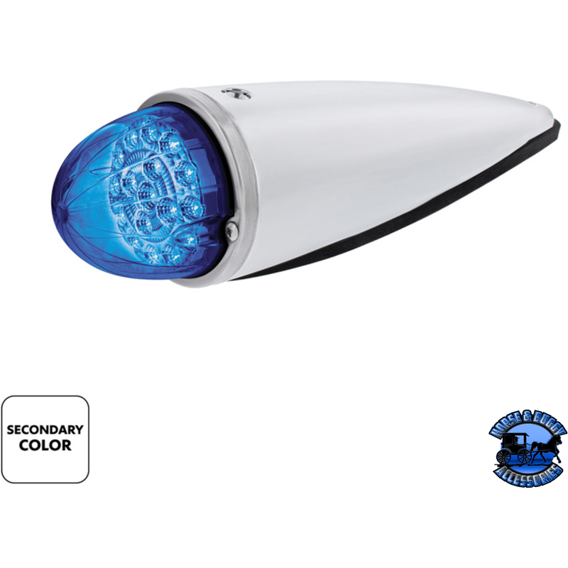 DOUBLE FURY 17 LED DUAL FUNCTION WATERMELON TORPEDO CAB LIGHT (Choose LED Color) CAB LIGHT Amber and Blue,Amber and Green,Amber and Purple Light Gray